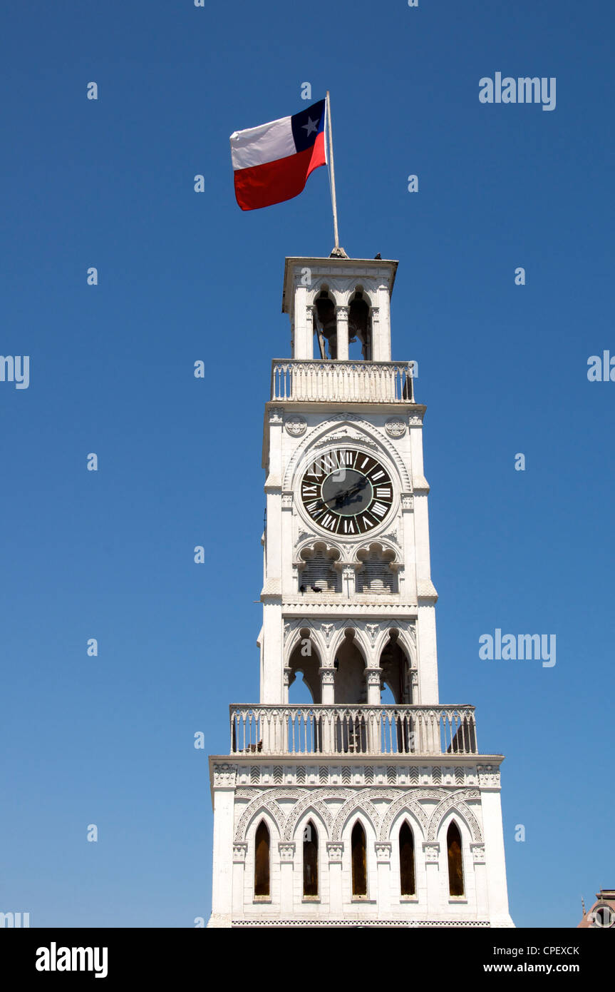 Torre Reloj clock tower Plaza Arturo Prat Iquique Chile Stock Photo