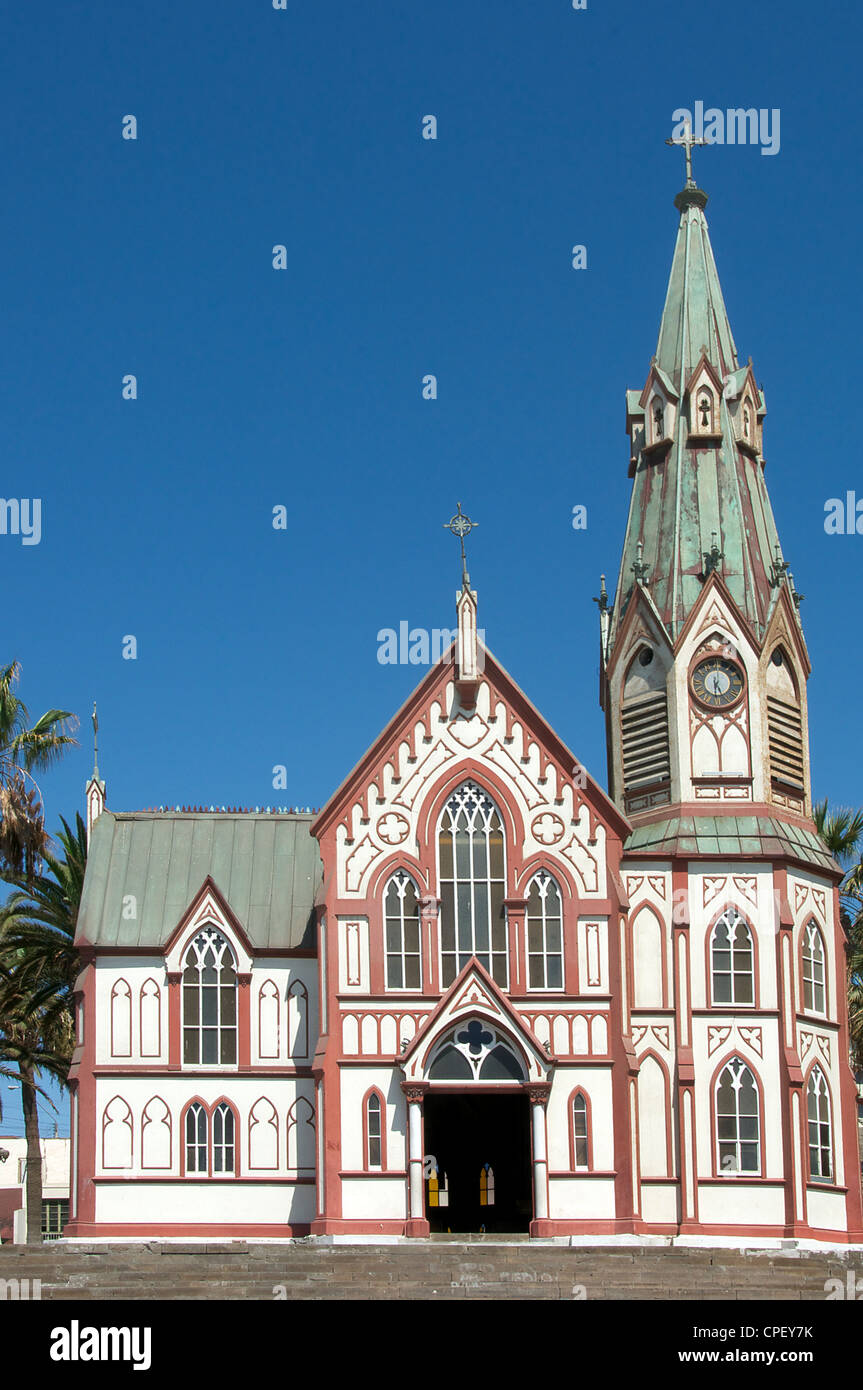 Iglesia San Marcos designed by Gustave Eiffel and made in cast iron Arica Chile Stock Photo