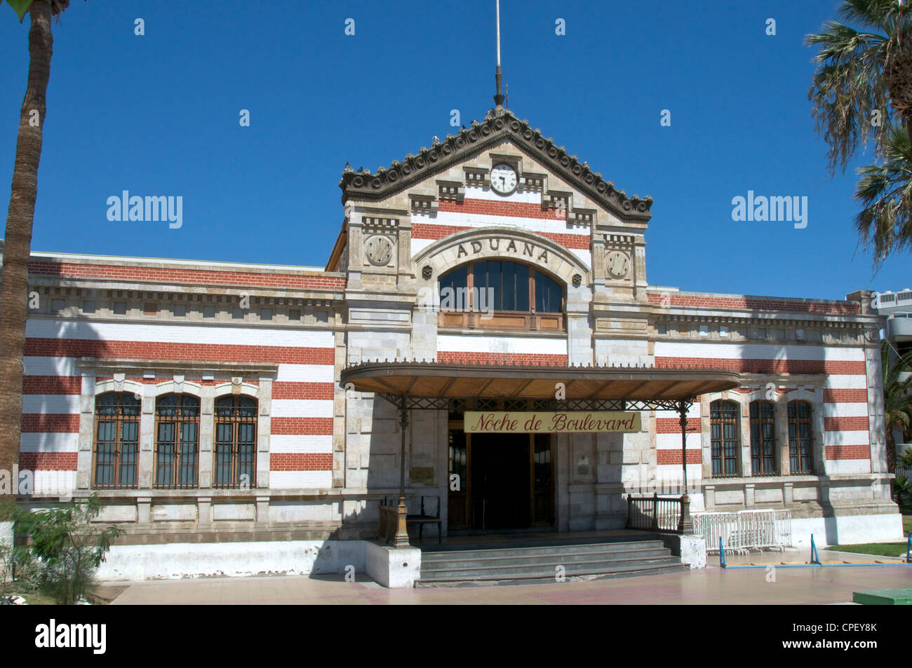 Old customs house designed by Gustave Eiffel Arica Chile Stock Photo