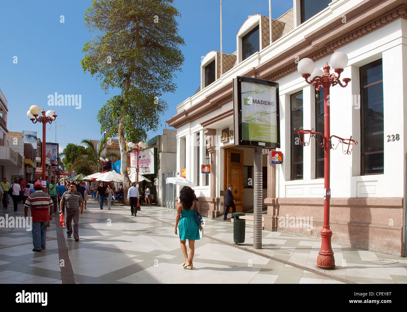 Pedestrianized street Arica Chile Stock Photo
