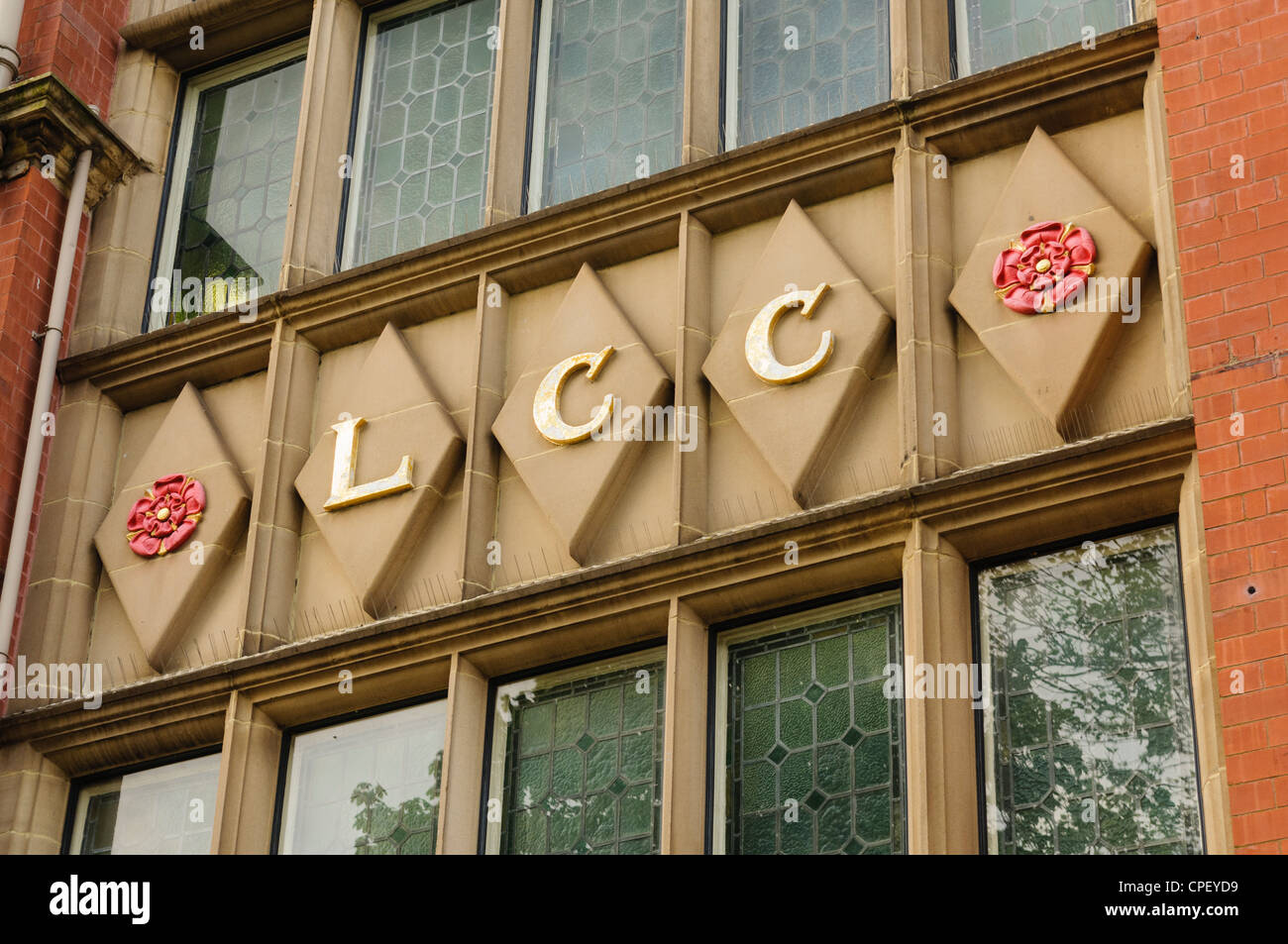 'LCC' on the side of Lancashire County Council's County Hall, Preston Stock Photo