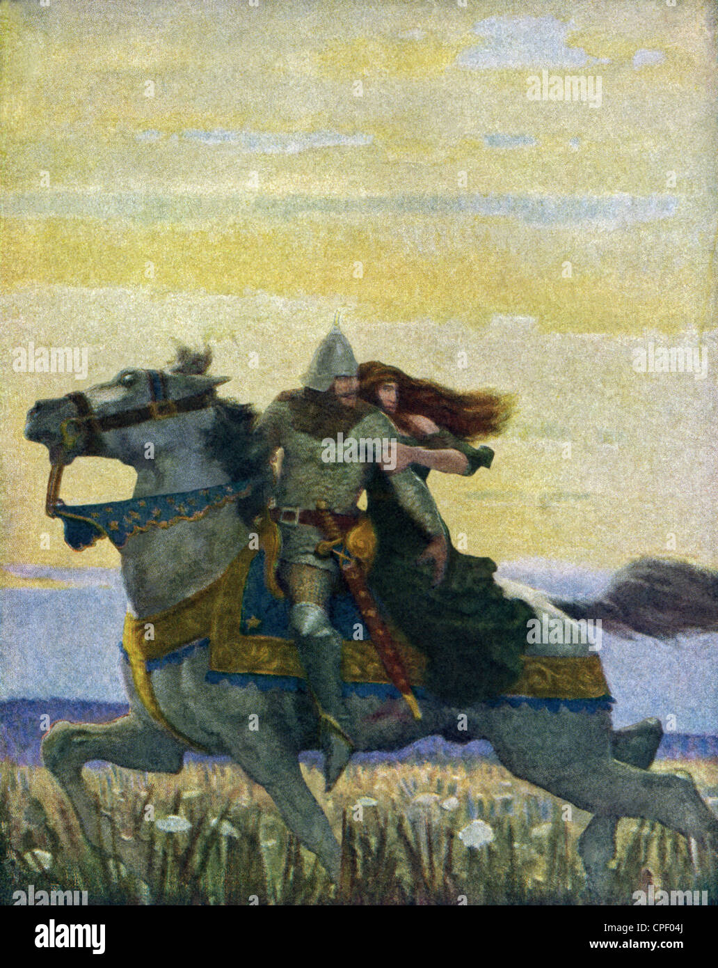 Sir Lancelot Rides Away With Queen Guinevere Unto Joyous Gard Lancelot S Castle The Tale Is Part Of Arthurian Legend Stock Photo Alamy Sir Lancelot Rides Away With Queen Guinevere Unto Joyous Gard Lancelot S Castle The Tale Is Part Of Arthurian Legend Stock Photo Alamy