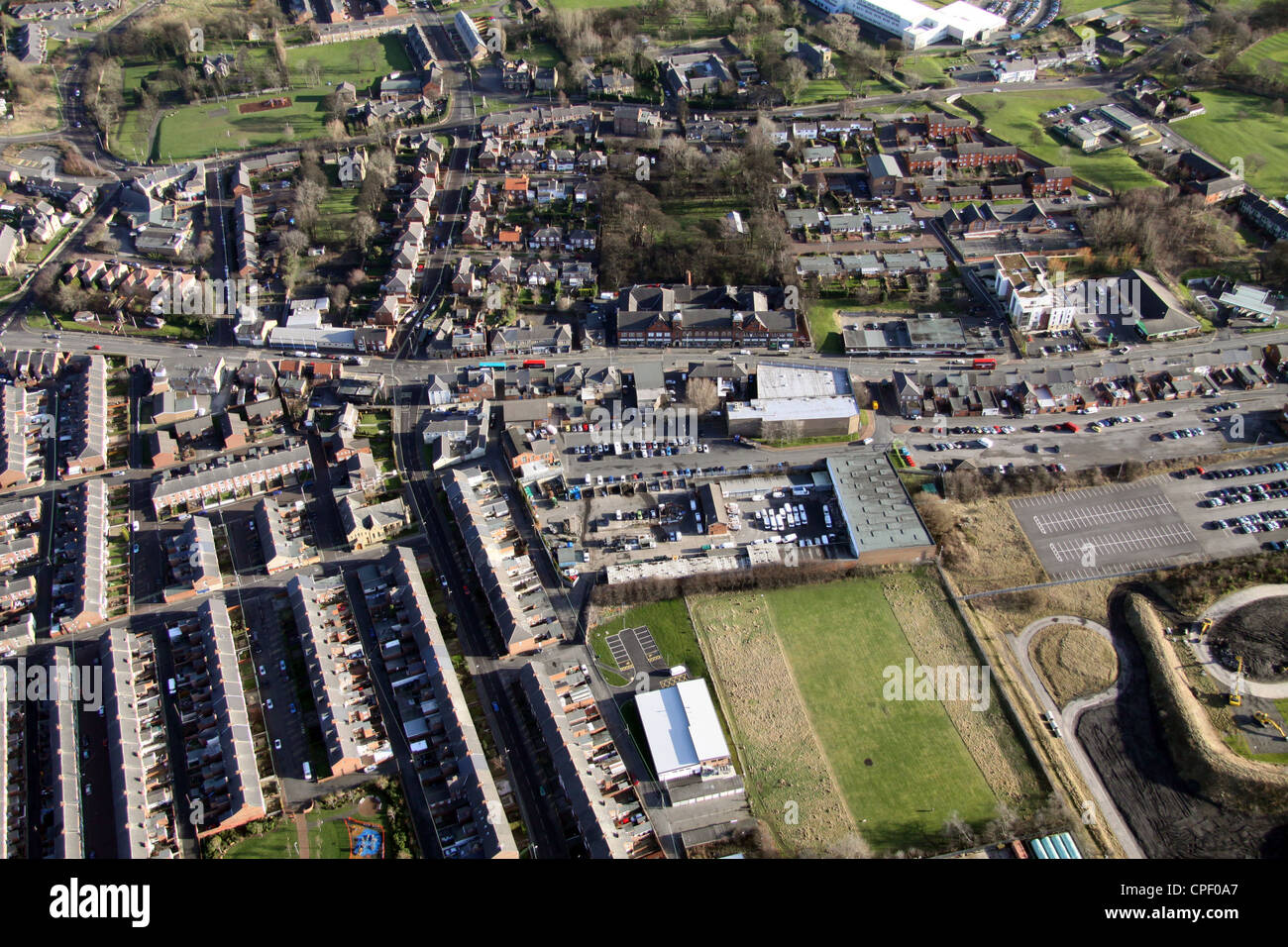 aerial view of Birtley in the Borough of Gateshead, North East England Stock Photo