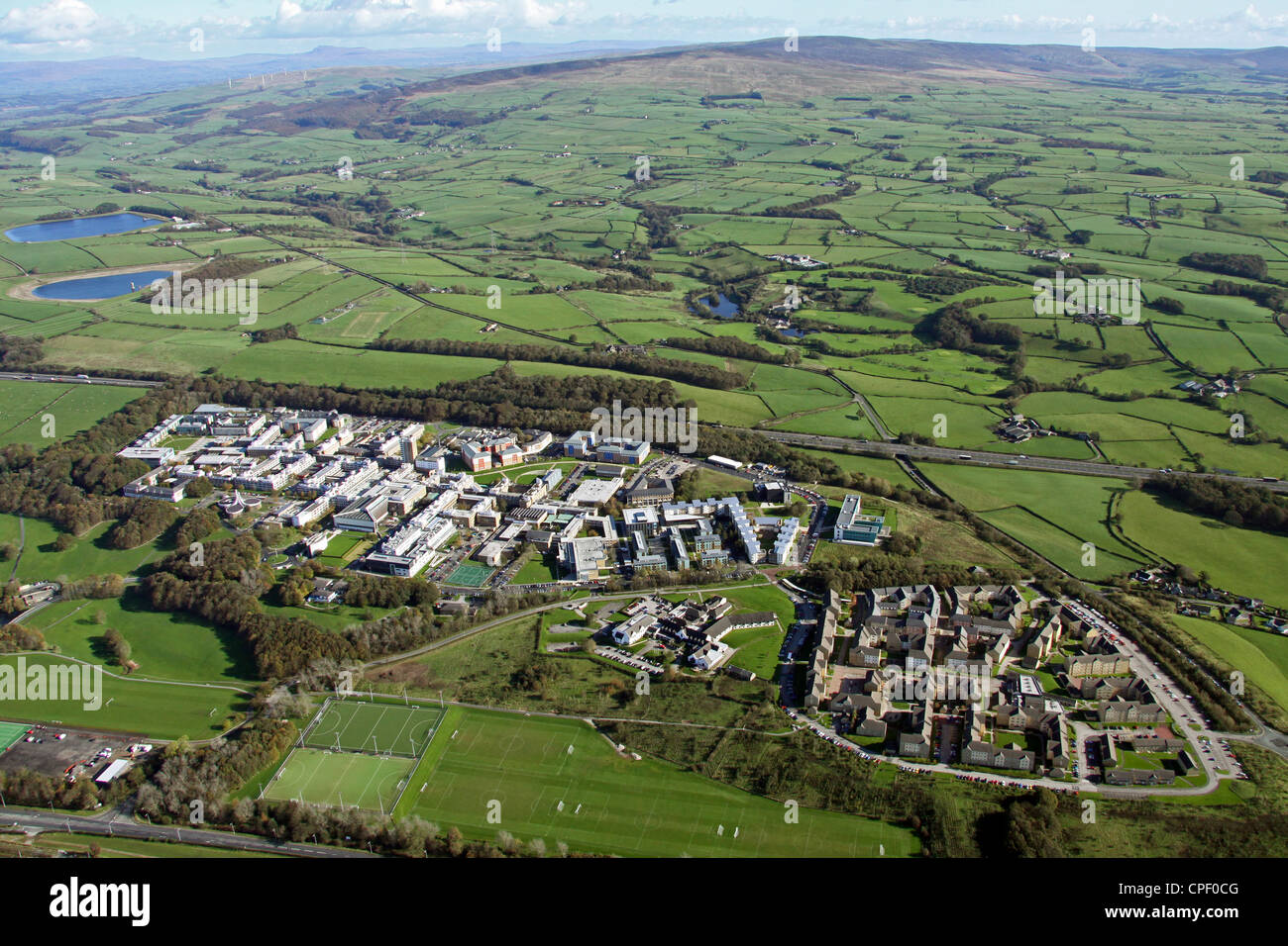 aerial view of Lancaster University, UK Stock Photo Alamy