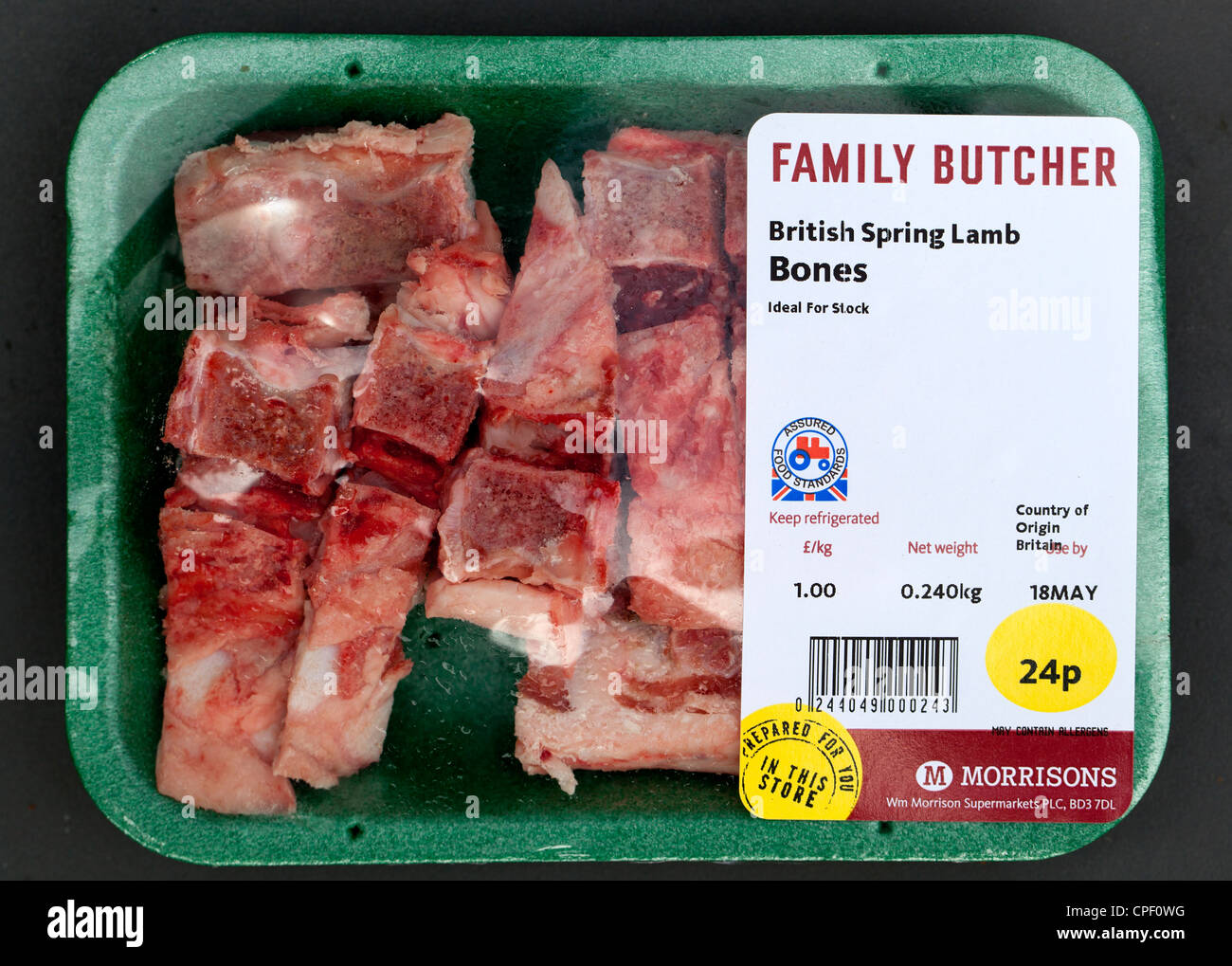 Pack Of Lamb Bones For Making Stock Stock Photo Alamy