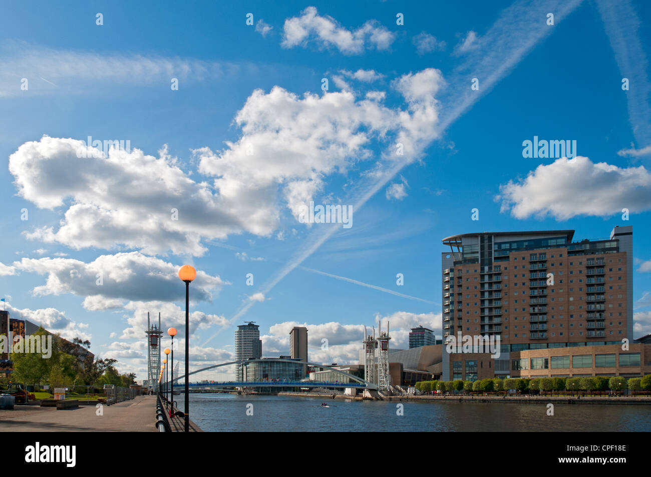 The Millennium footbridge and the Imperial Point apartment block over