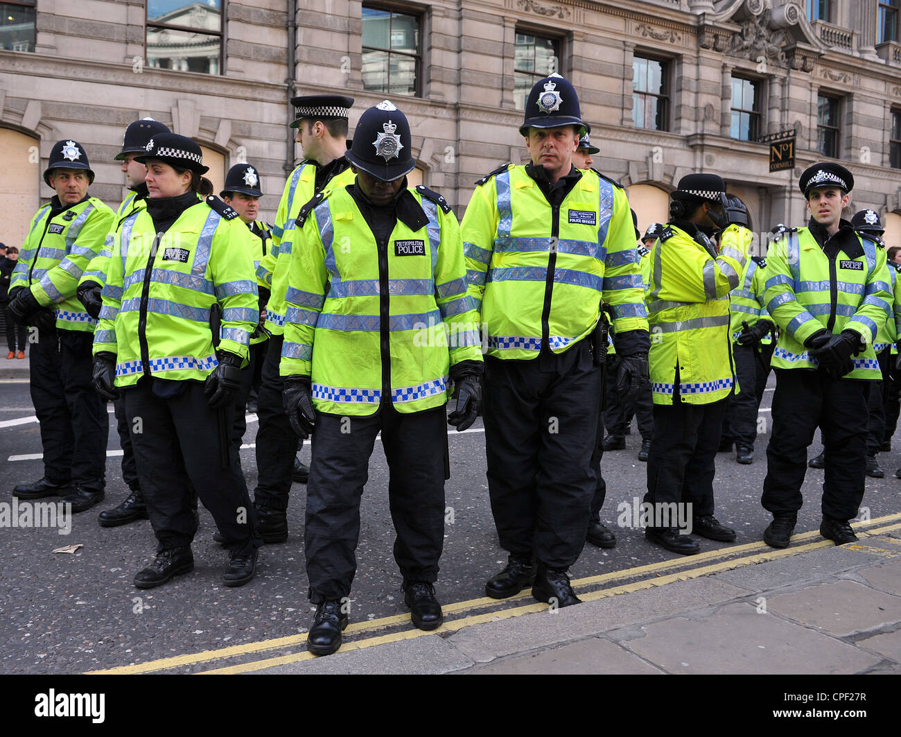 Metropolitan Police officers, G20 Summit, London, Britain, UK Stock Photo