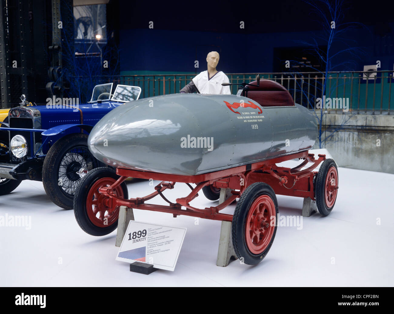 Original Jenatzy 'Jamais Contente' “Never satisfied” 1899 French electric motor, vintage car, first car over 100km/h, streamlined body, France, Europe Stock Photo