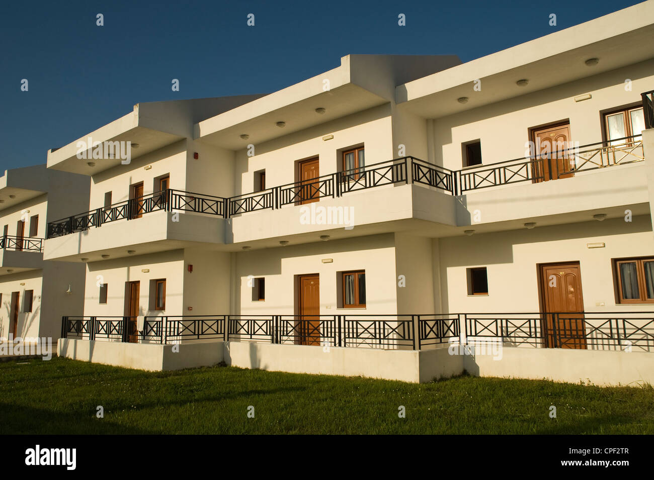 Typical Greek appartments, Sidari, Corfu, Greece Stock Photo