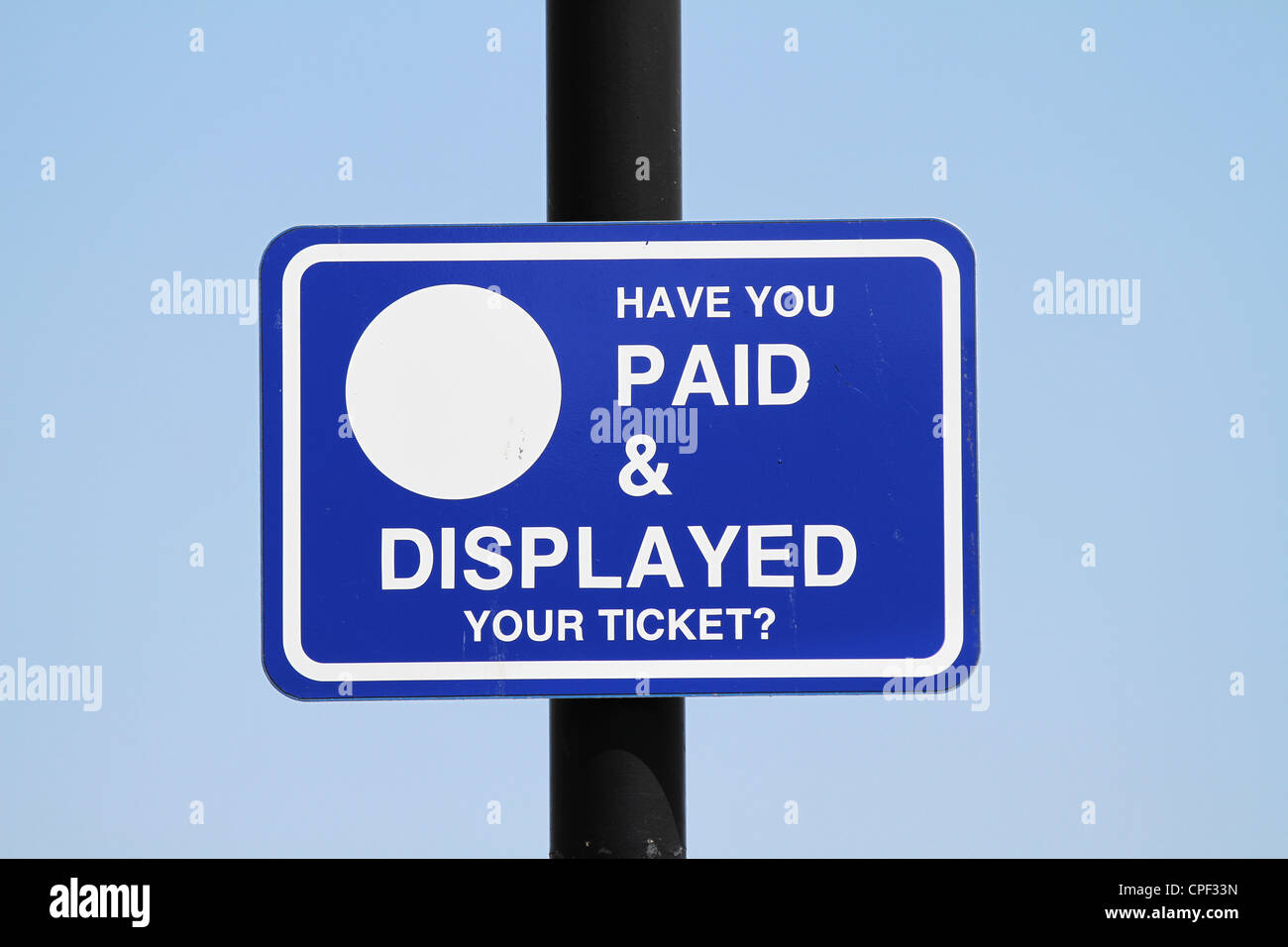 Pay and Display Parking Sign Stock Photo