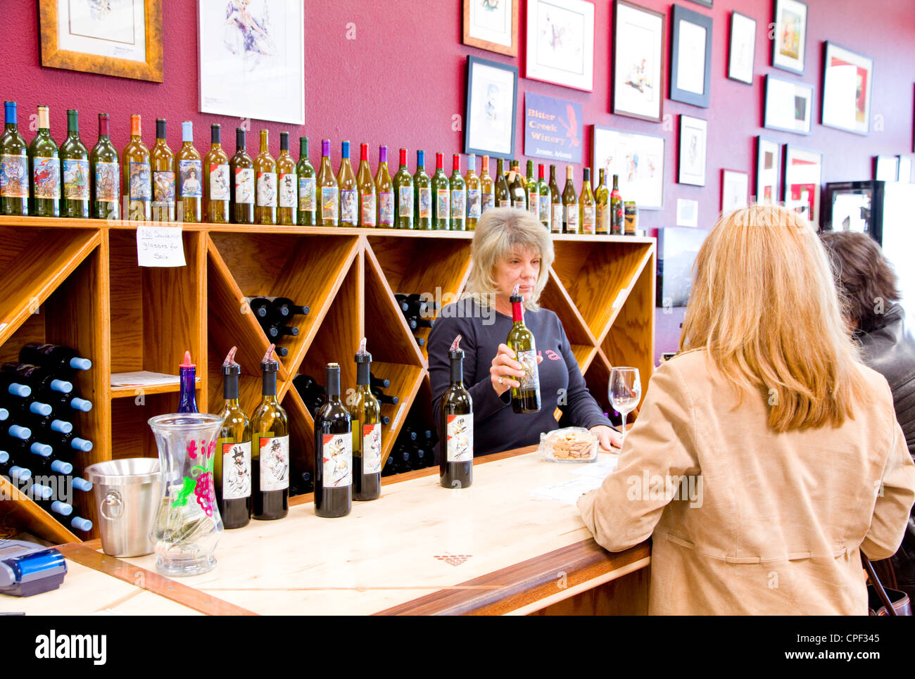 Wine tasting at Jerome Winery, Jerome, AZ, USA Stock Photo Alamy