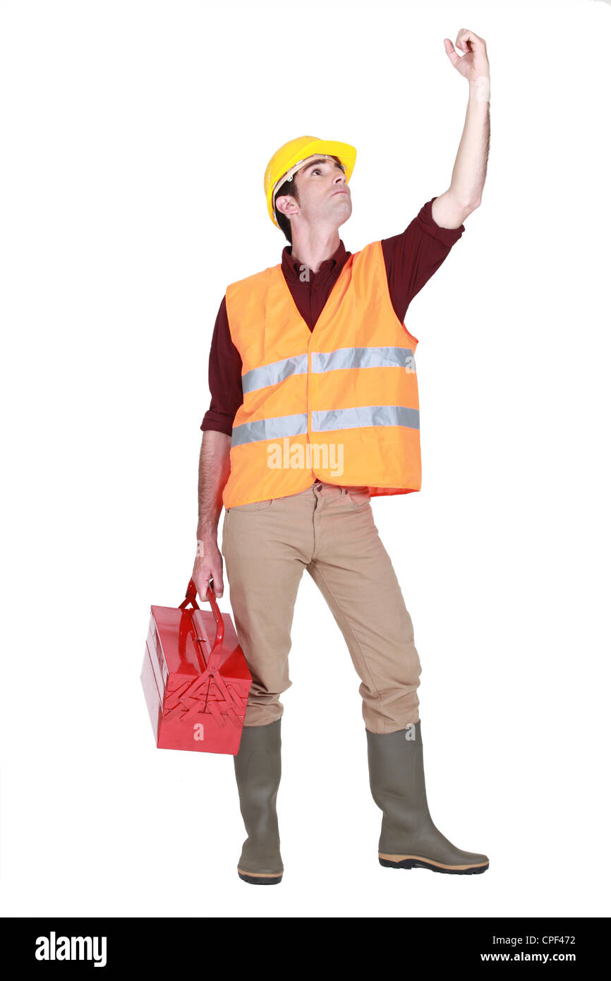 A handyman with a toolbox Stock Photo - Alamy