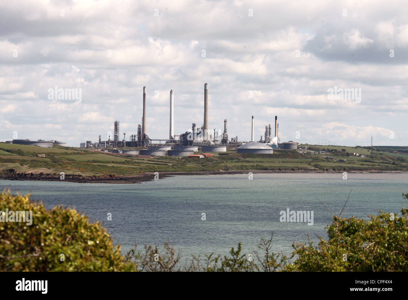 Rhoscrowther Oil Refinery Stock Photo