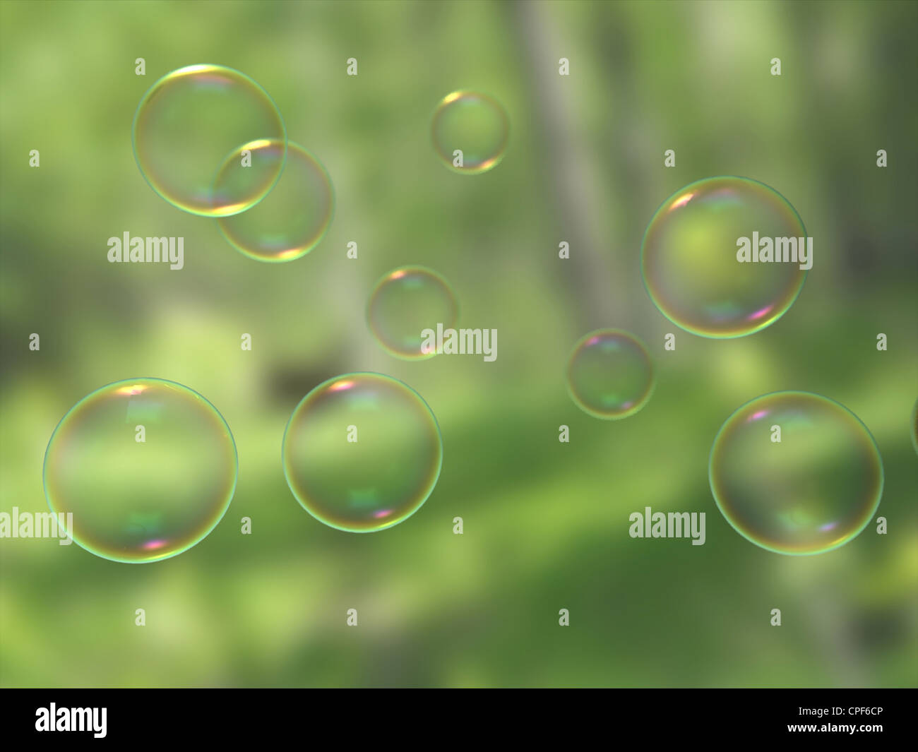 Soap bubbles on blur background wallpaper Stock Photo
