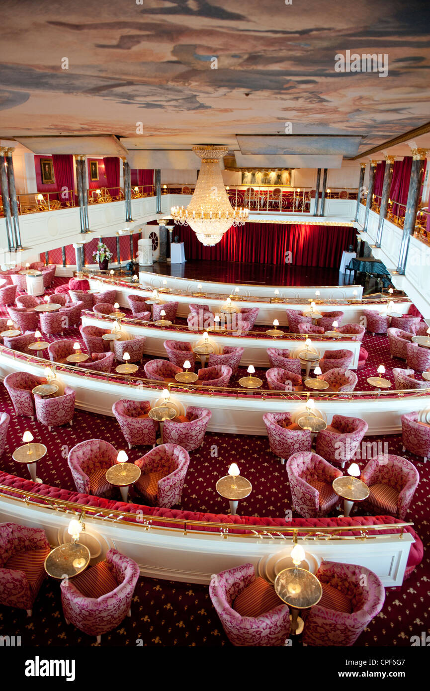 Kaisersaal or 'Emperor's Hall' aboard the super deluxe cruise liner MS Deutschland, operated by Reederei Peter Deilmann. Stock Photo