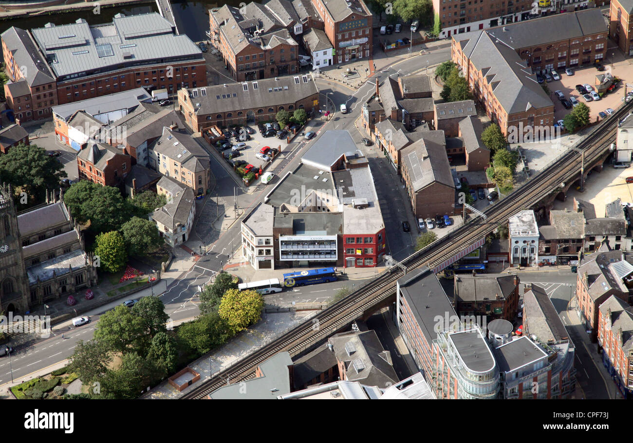 aerial view of High Court a road that continues from The Calls, Leeds Stock Photo