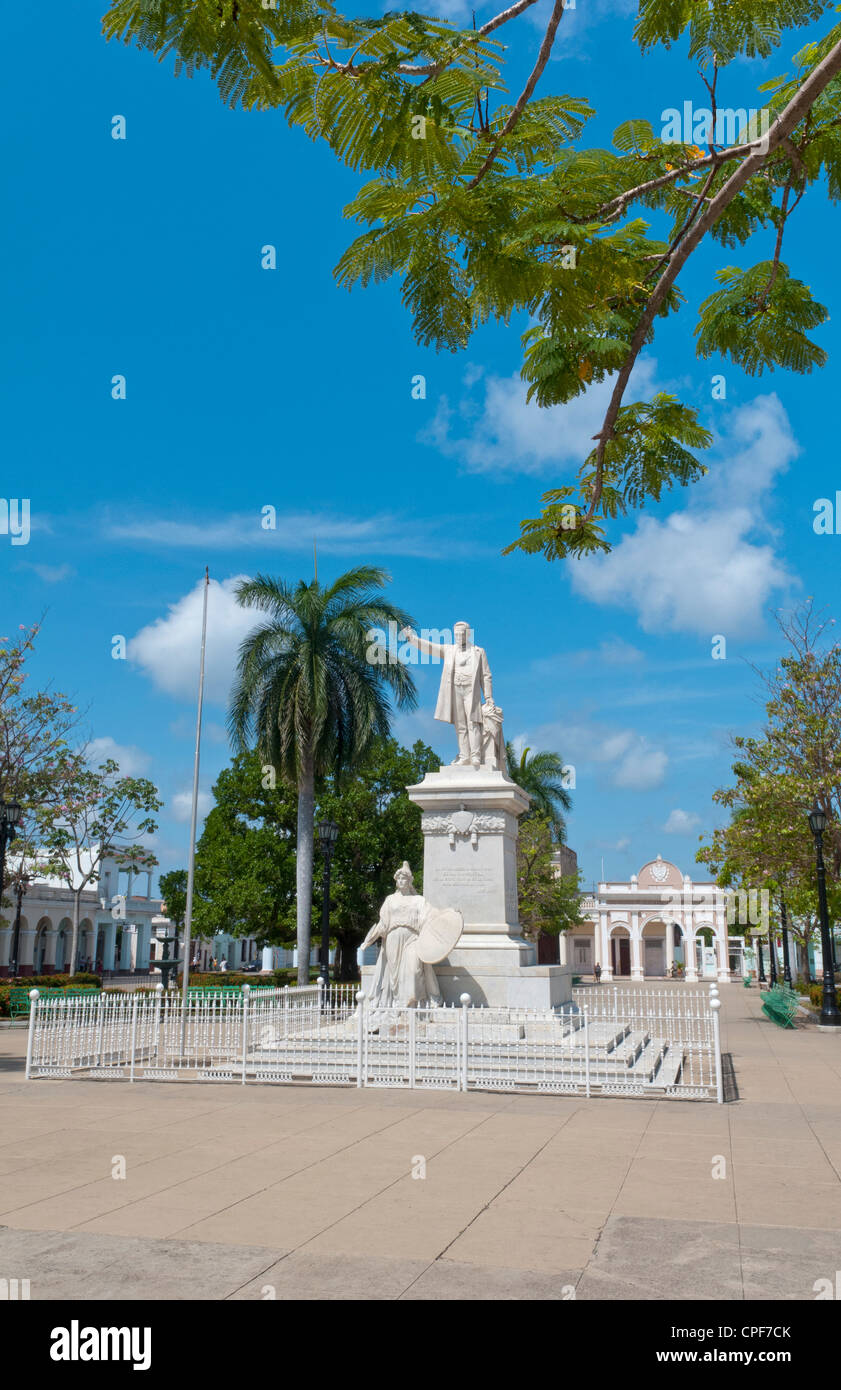 Cienfuegos Cuba Jose Marti Square in center with statue of Jose Marti ...