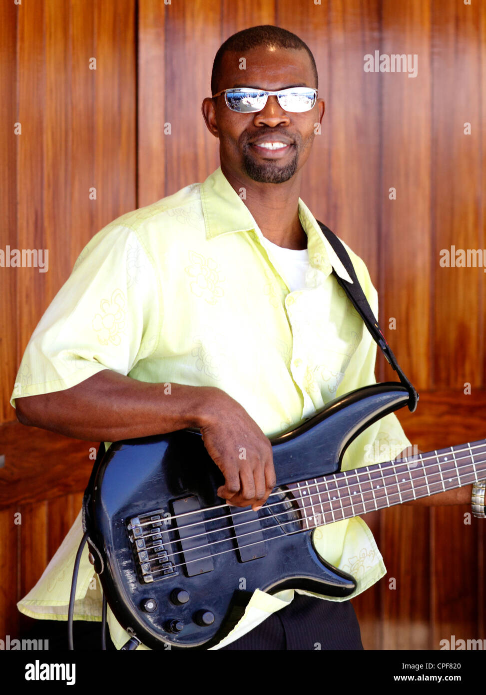 Bass Guitar Player Stock Photo - Alamy