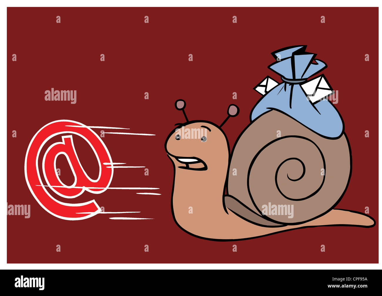 a email and snail competition Stock Photo - Alamy