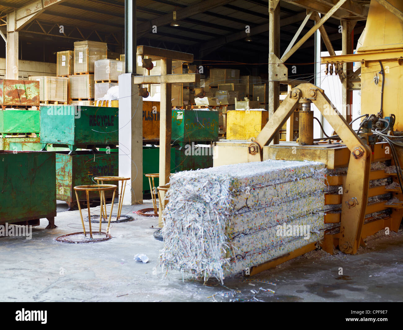 Recycled paper and waste from a printing press in Johor, Malaysia Stock ...