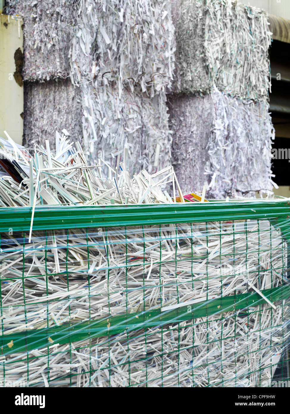 Recycled paper and waste from a printing press in Johor, Malaysia. Stock Photo