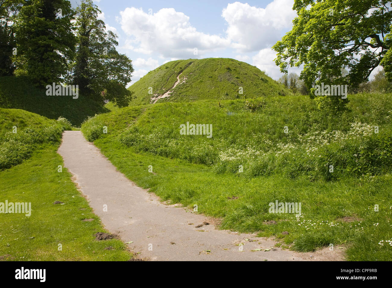 Thetford mound, a medieval motte and bailey castle, Thetford, Norfolk, England Stock Photo