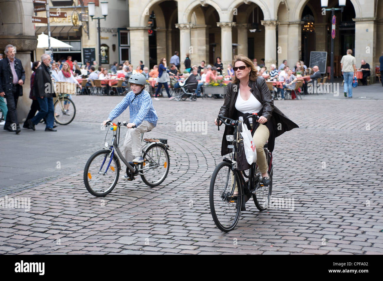 Cyclists in the cycle friendly city of Munster, Germany Stock Photo - Alamy