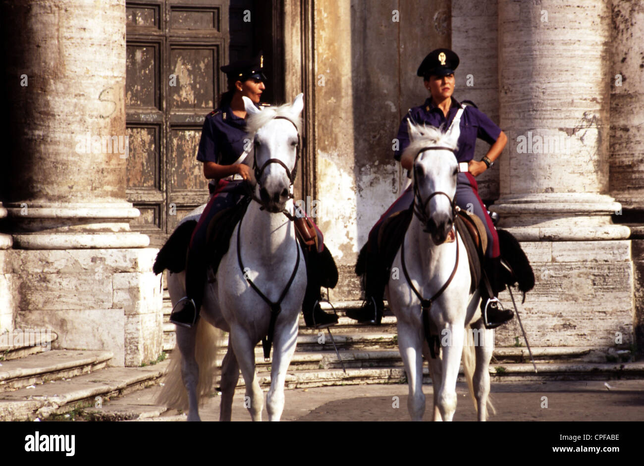 Policewomen on horseback Stock Photo