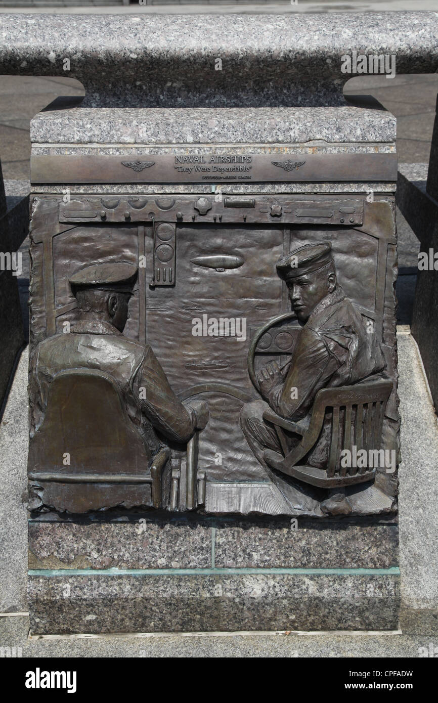 Bronze plaque outside the United States Navy Memorial in Washington, D.C. U.S.A. United States of America Stock Photo
