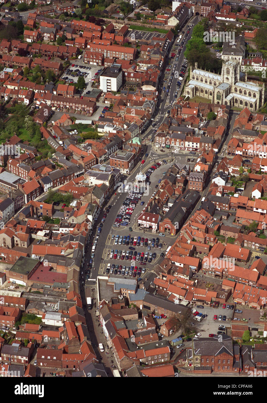 aerial view of Beverley town centre in East Yorkshire Stock Photo