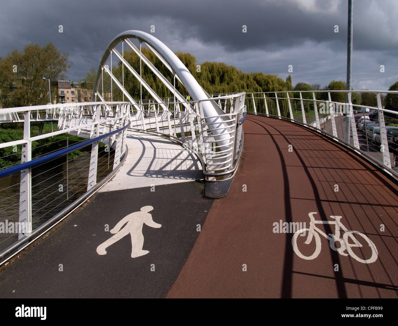 Riverside Bridge, River Cam, Cambridge, UK Stock Photo