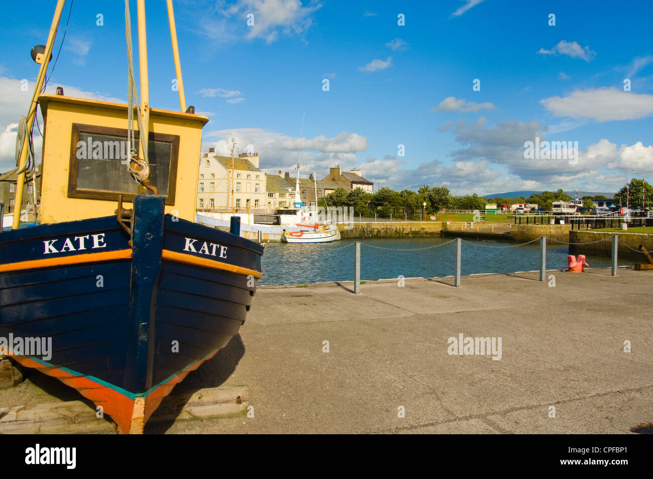 The little port of Glasson Dock near the mouth of the River Lune, near Lancaster, Lancashire, England Stock Photo