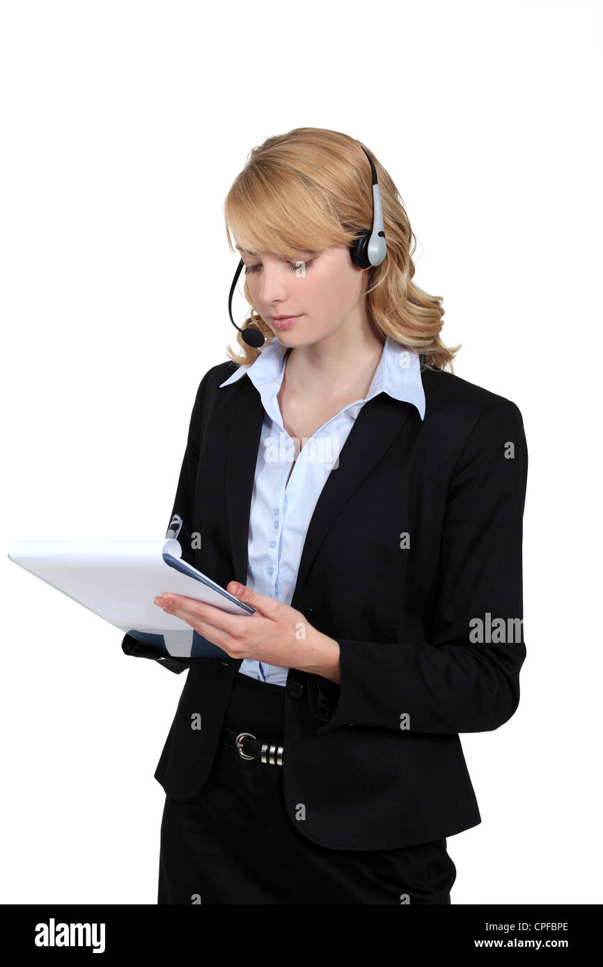 Call center agent writing notes hi-res stock photography and images - Alamy