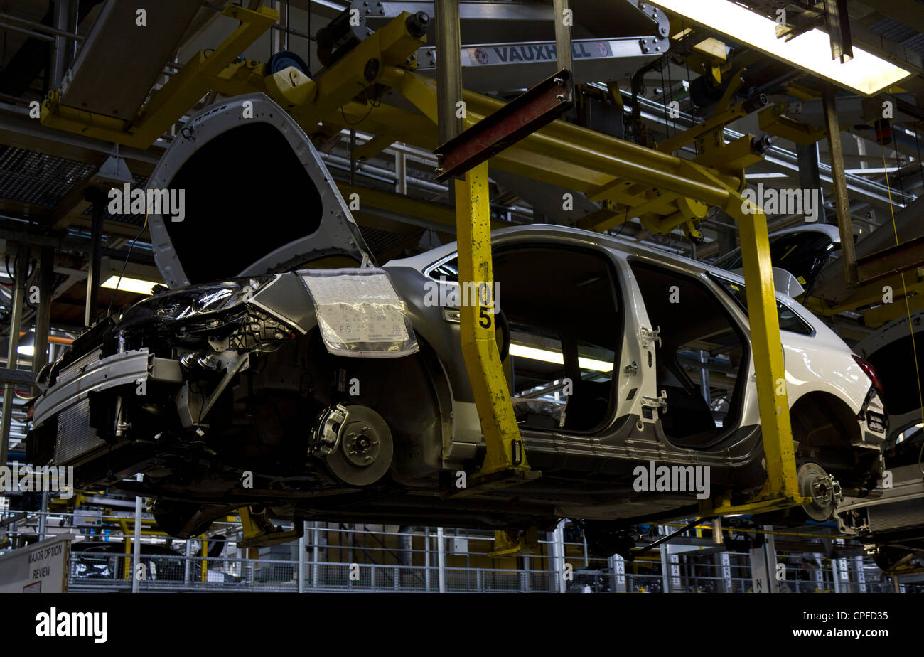 The assembly line at the Vauxhall factory, Ellesmere Port, home of the