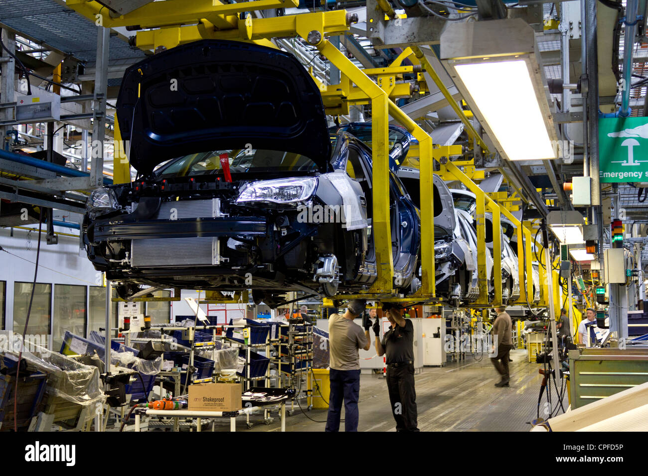 The assembly line at the Vauxhall factory, Ellesmere Port, home of the Vauxhall Astra Stock Photo
