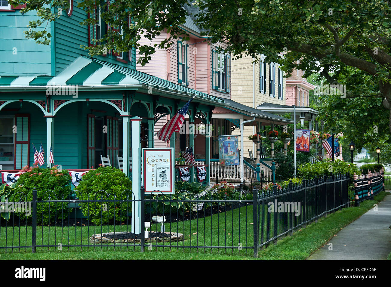 Quaint victorian houses, Cape May, NJ, USA Stock Photo
