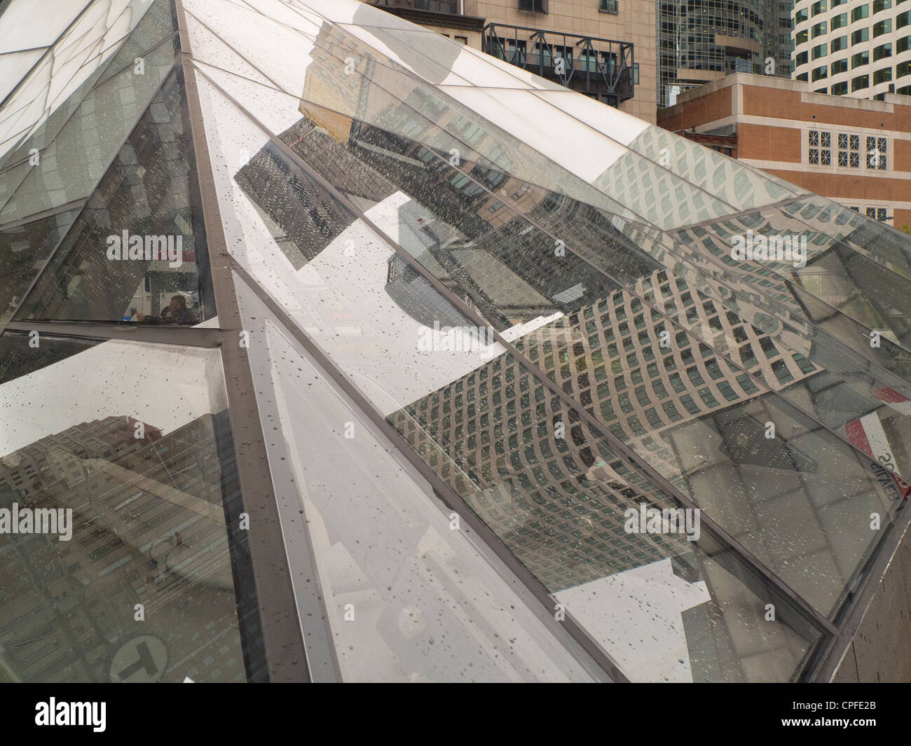 abstract glass buildings in Boston MA Stock Photo