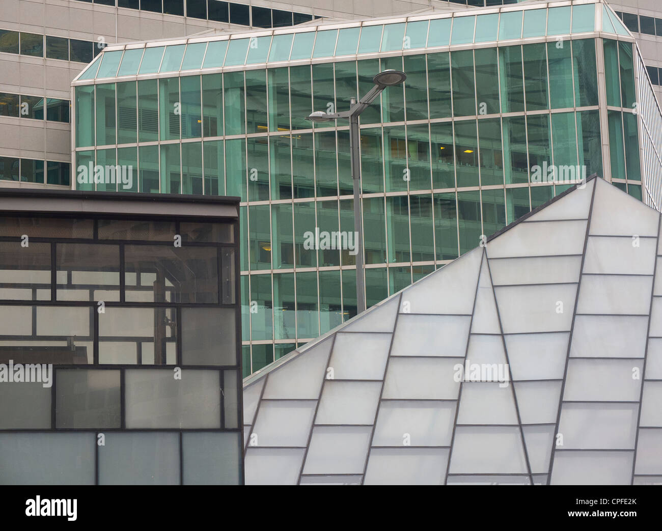 abstract glass buildings in Boston MA Stock Photo