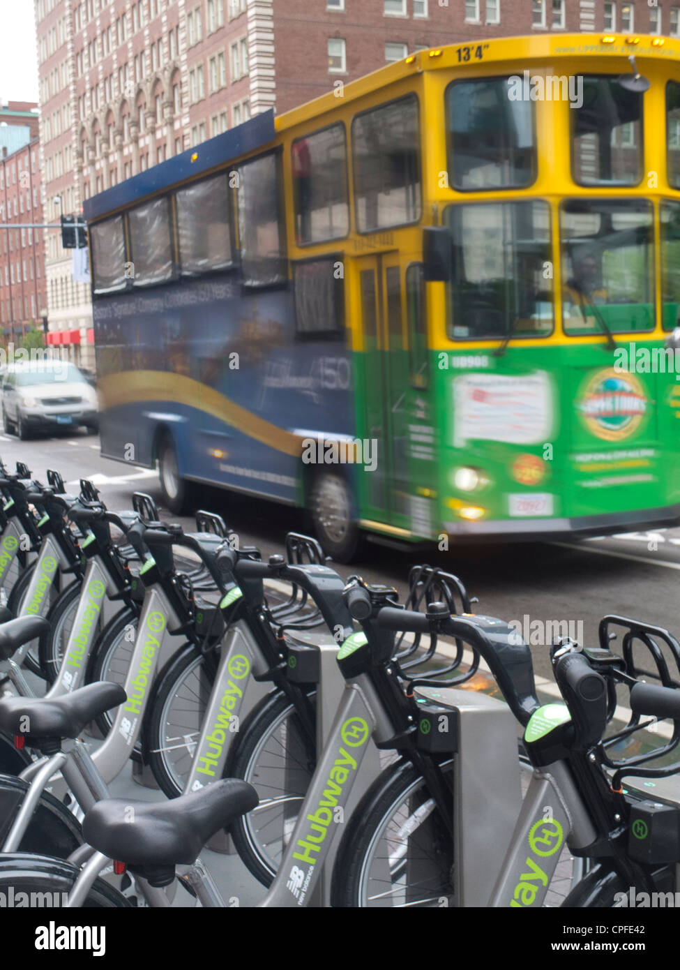 Boston Massachusetts bike share Stock Photo Alamy