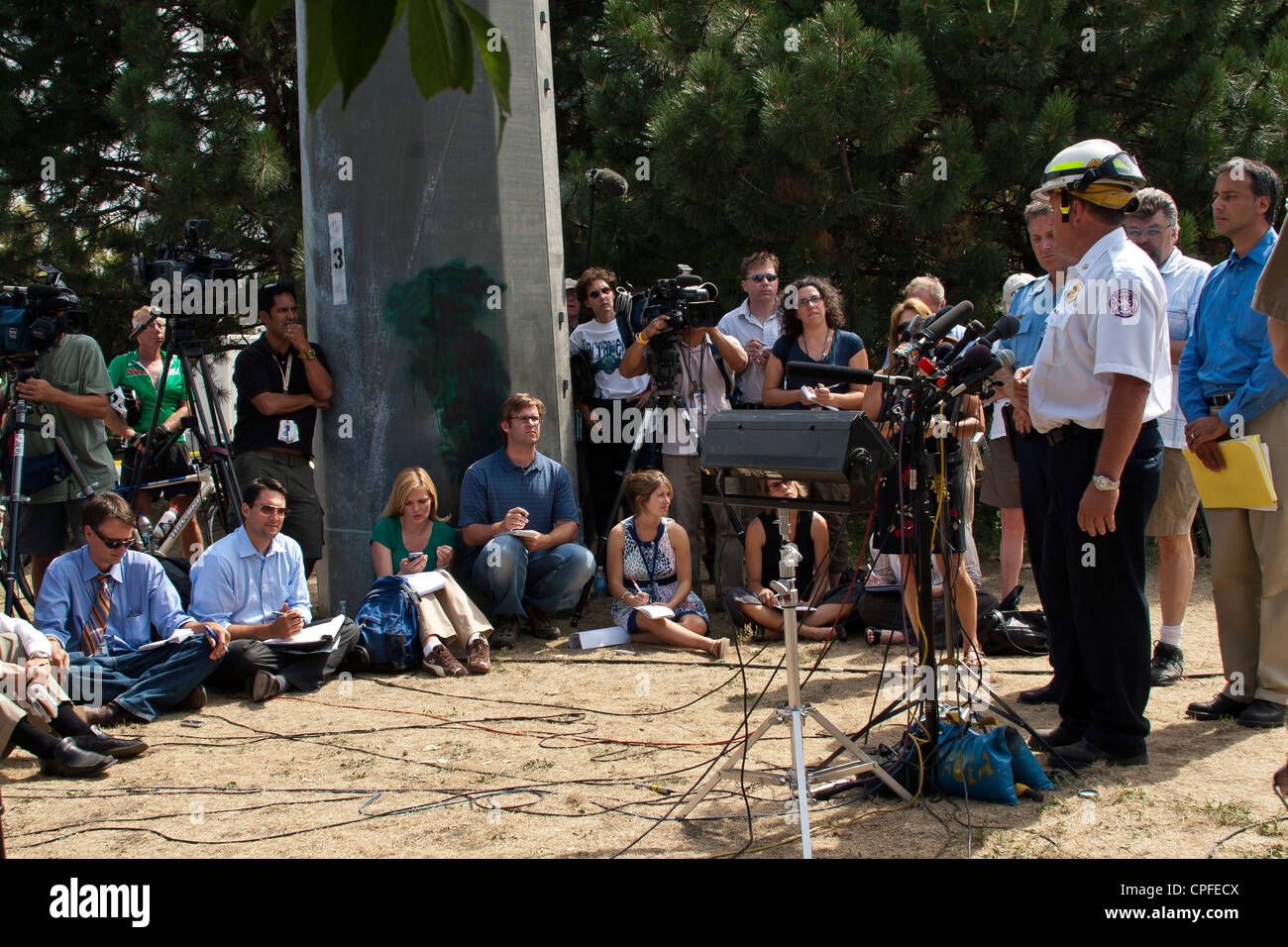 Media outlets receiving updates on the search and rescue in Minneapolis ...