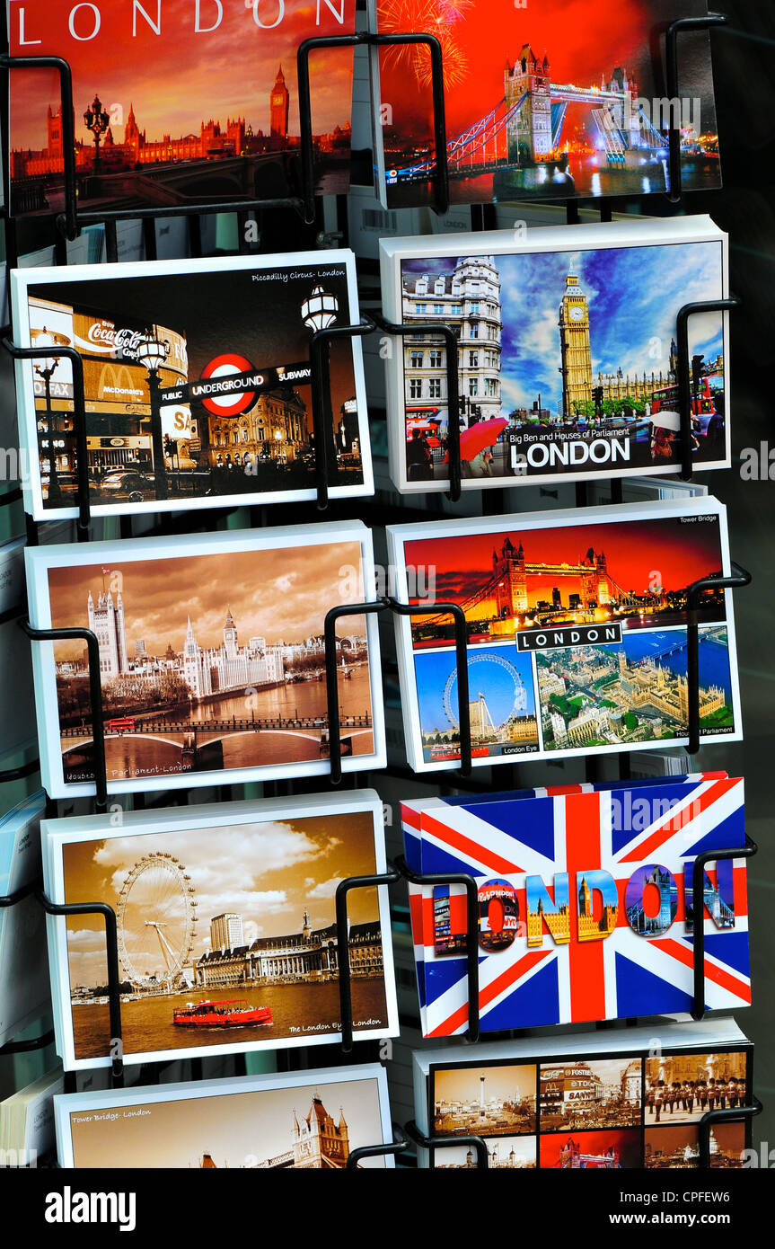 Postcards for sale, London, England Stock Photo Alamy