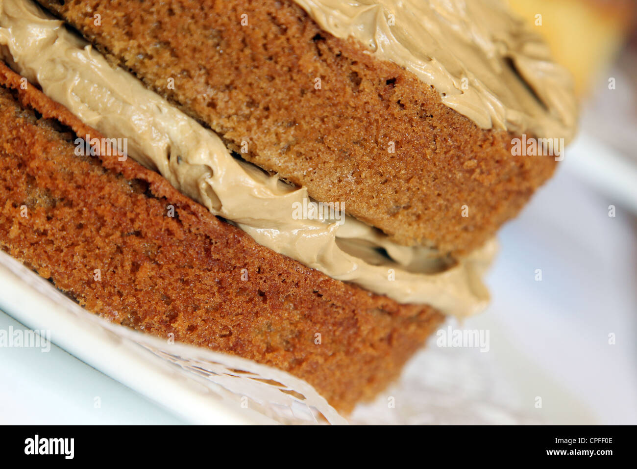 Coffee sponge cake Stock Photo