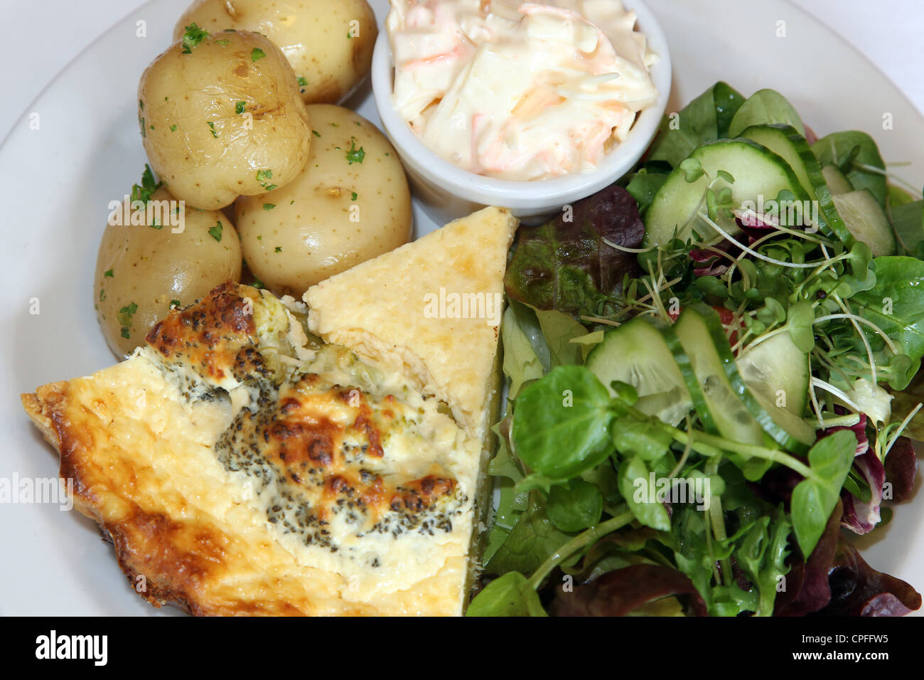 Quiche salad lunch Stock Photo