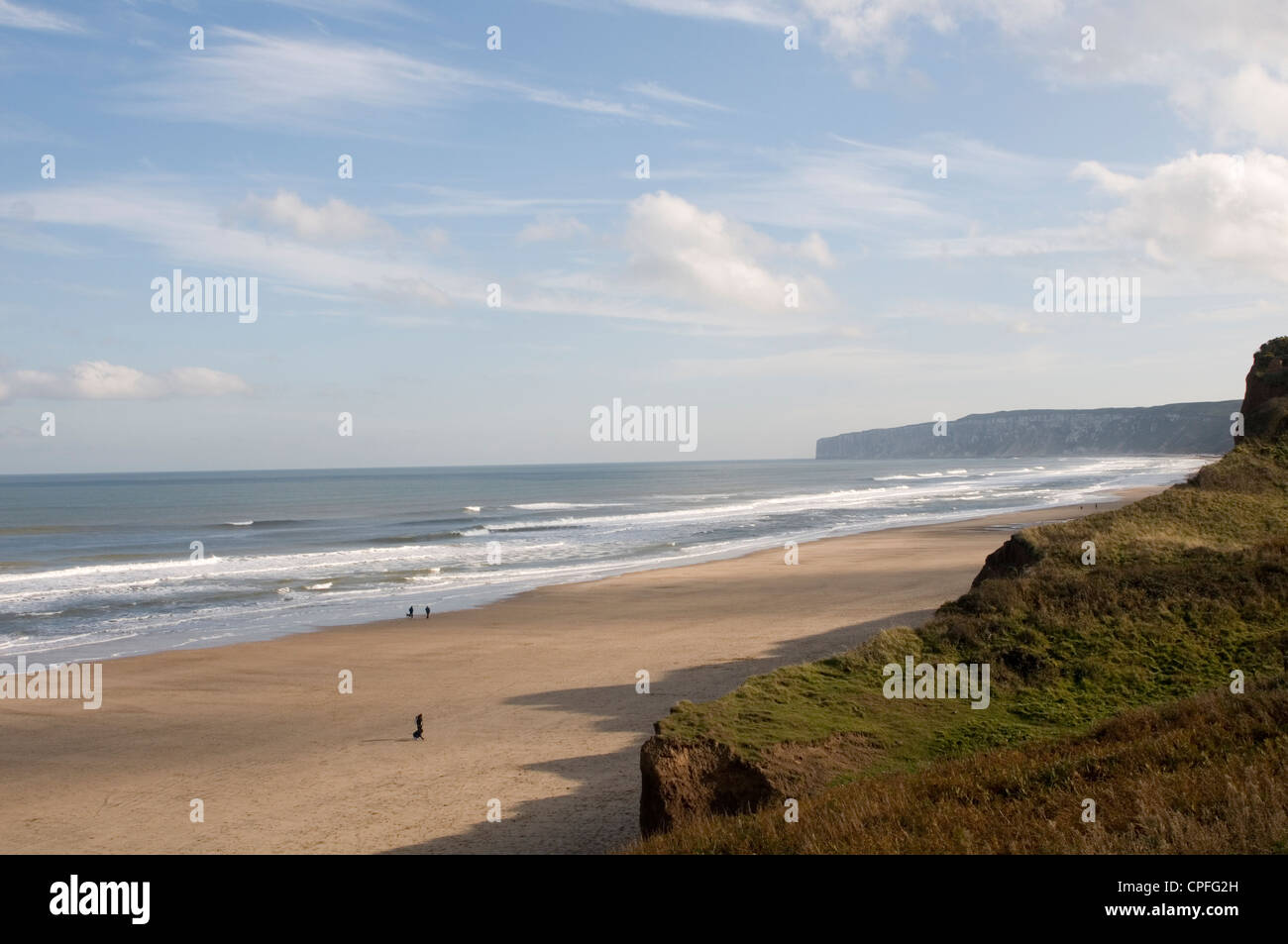 hunmanby gap north yorkshire coast north sea wide sandy deserted beach
