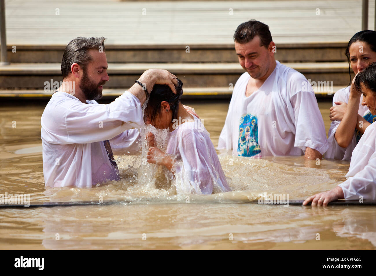 Russian Orthodox Christian Baptism, on the Israeli bank of the River