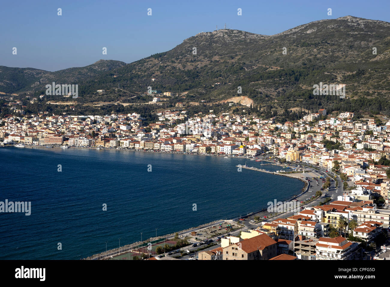 View over Samos town, Samos island Greece Stock Photo - Alamy