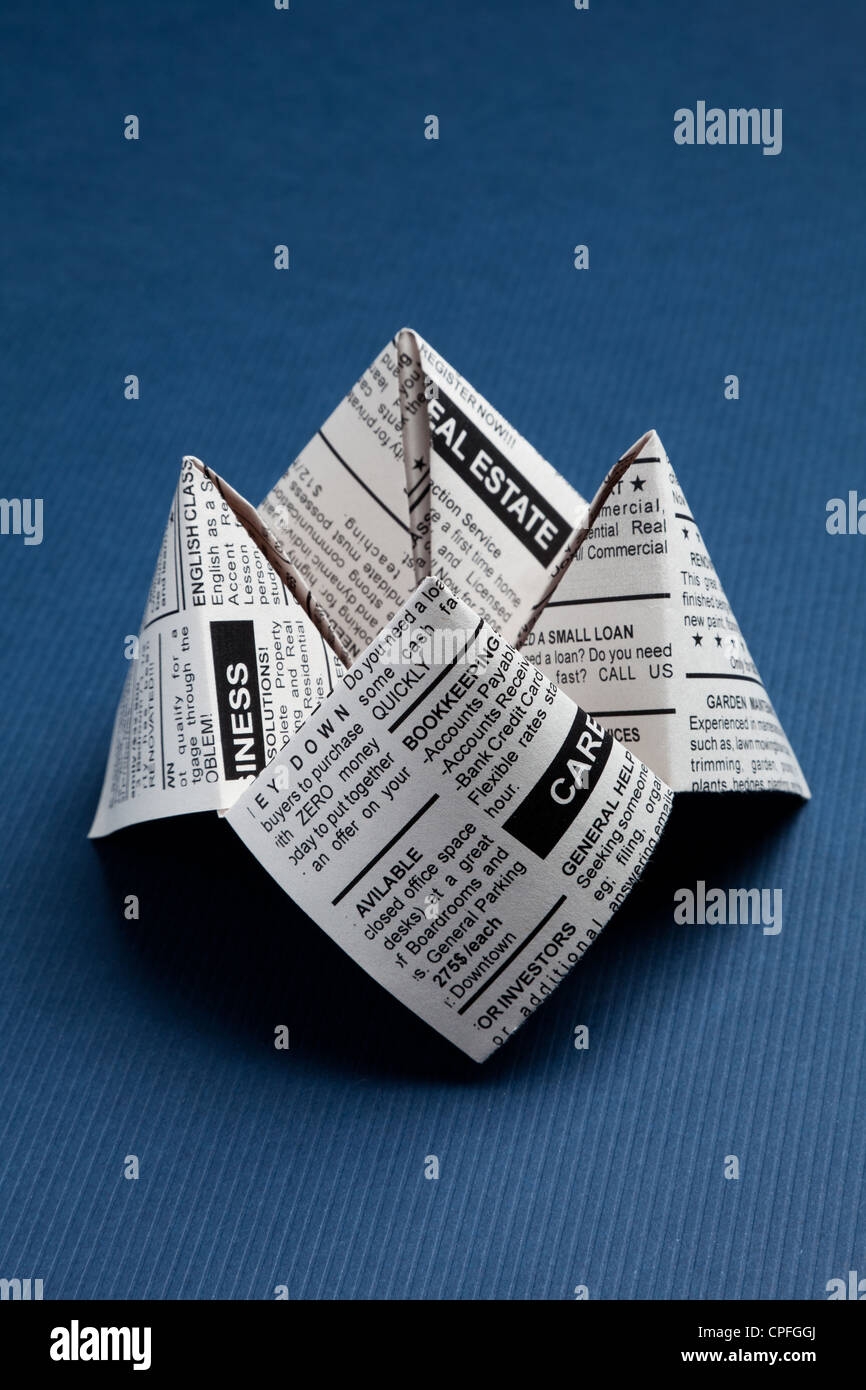 Newspaper Fortune Teller, Classified Ad, business concept Stock Photo