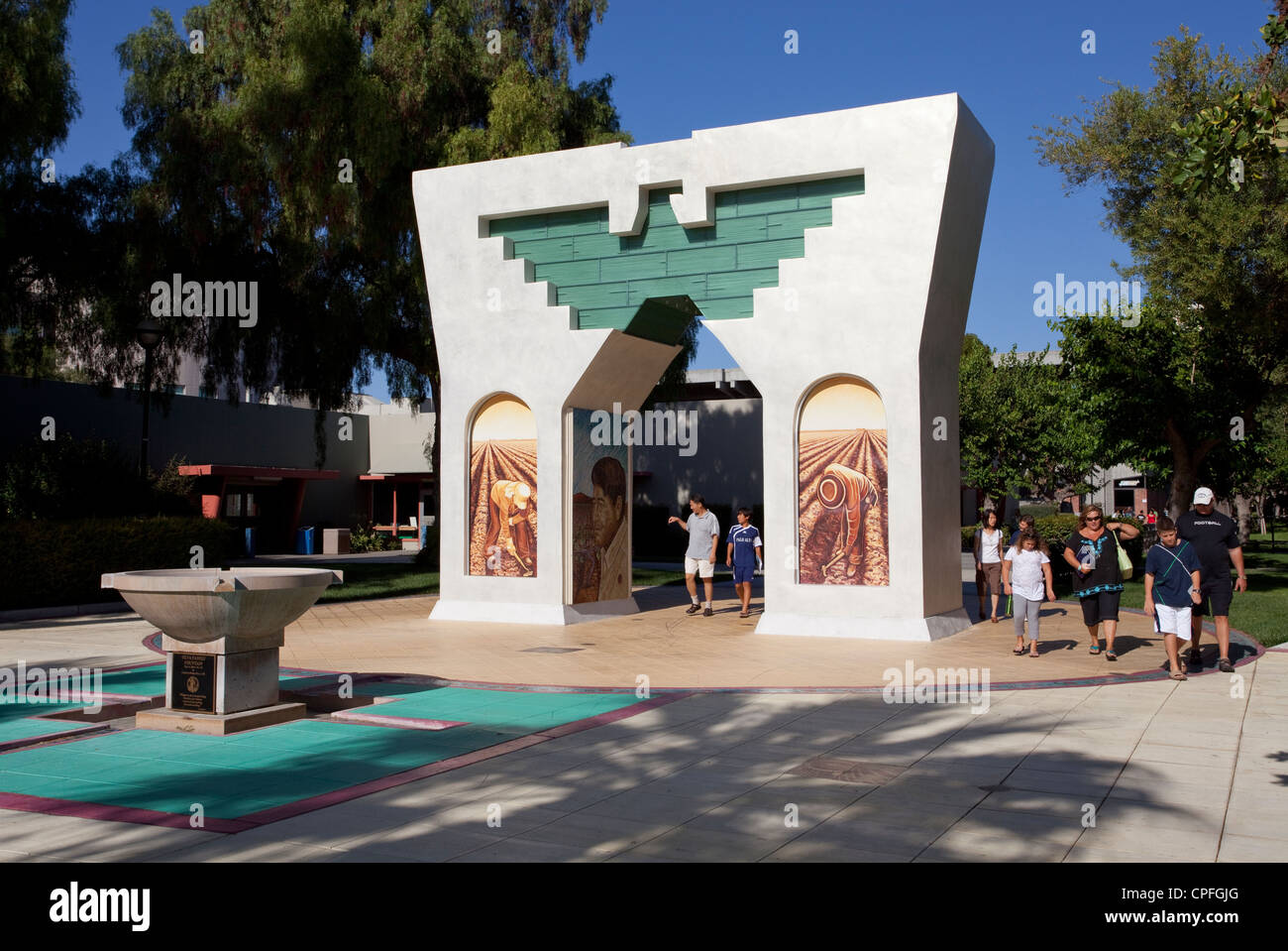 Cesar Chavez Memorial Arch. San Jose State University, California. Stock Photo