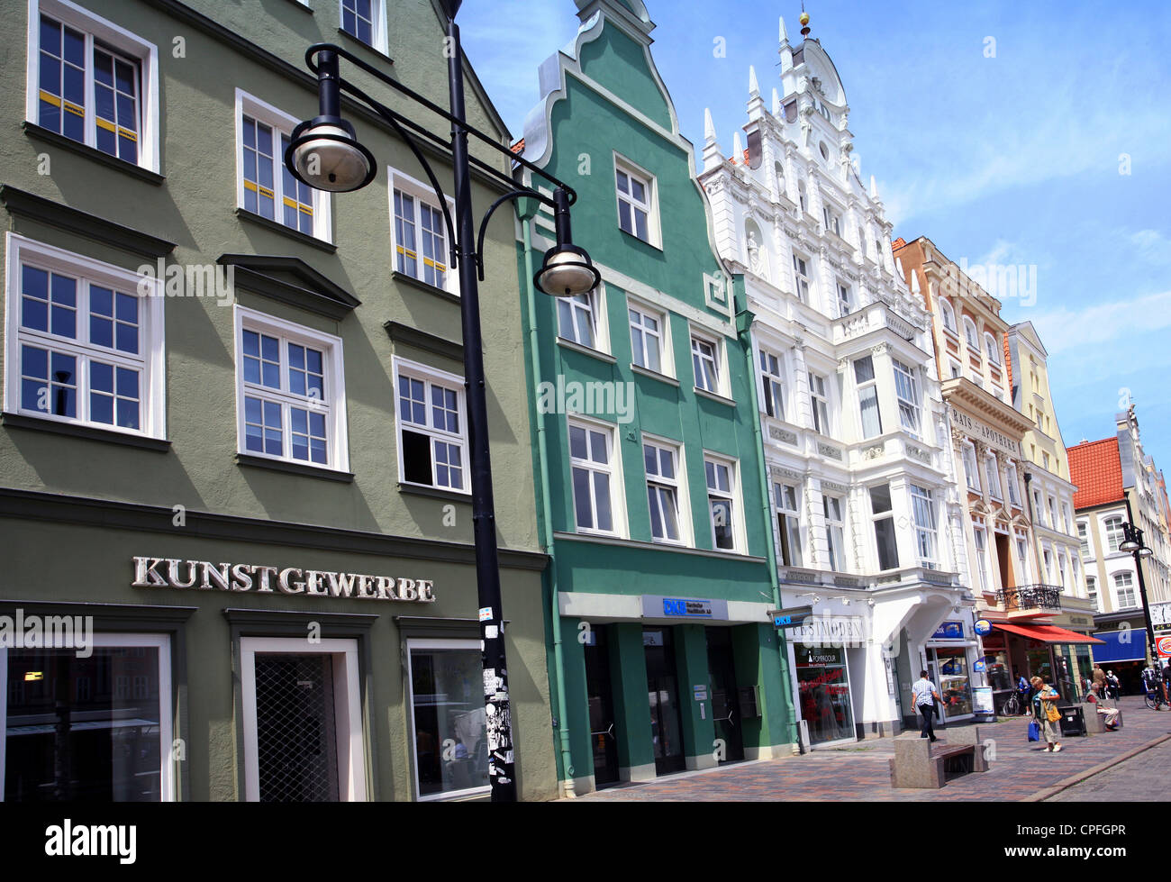 The colourful town centre of Rostock Germany Stock Photo - Alamy