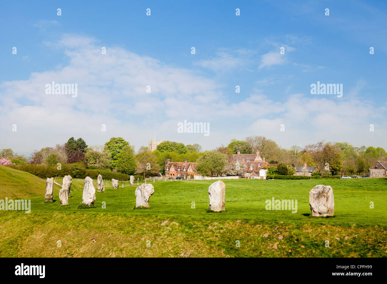 Standing stones Avebury Wiltshire England Stock Photo